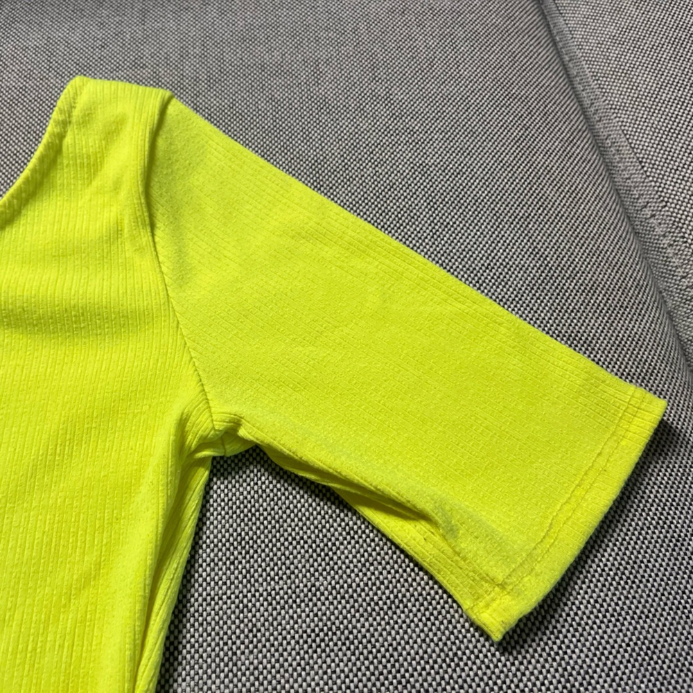Asymmetrical Rave Top Neon Crop Top - Picture 3 of 5